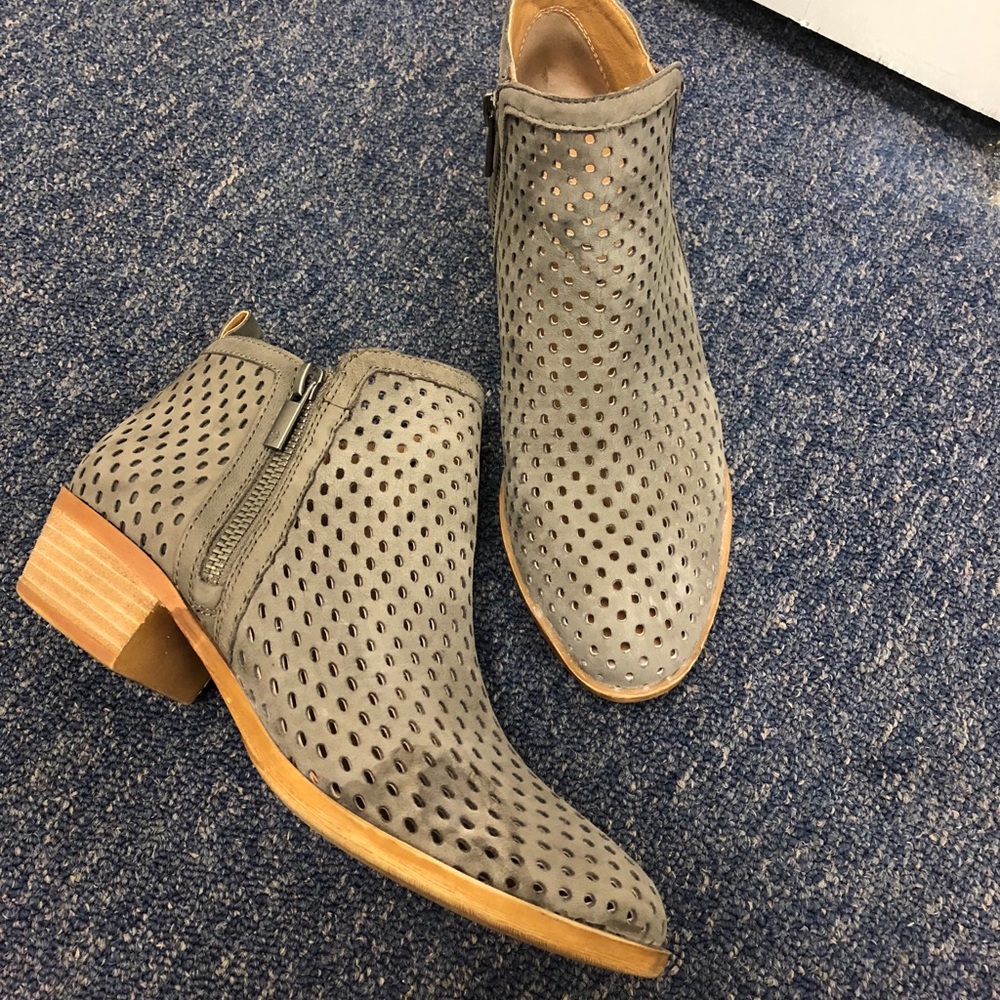 Lucky Brand grey perforated Basel booties size 6.5